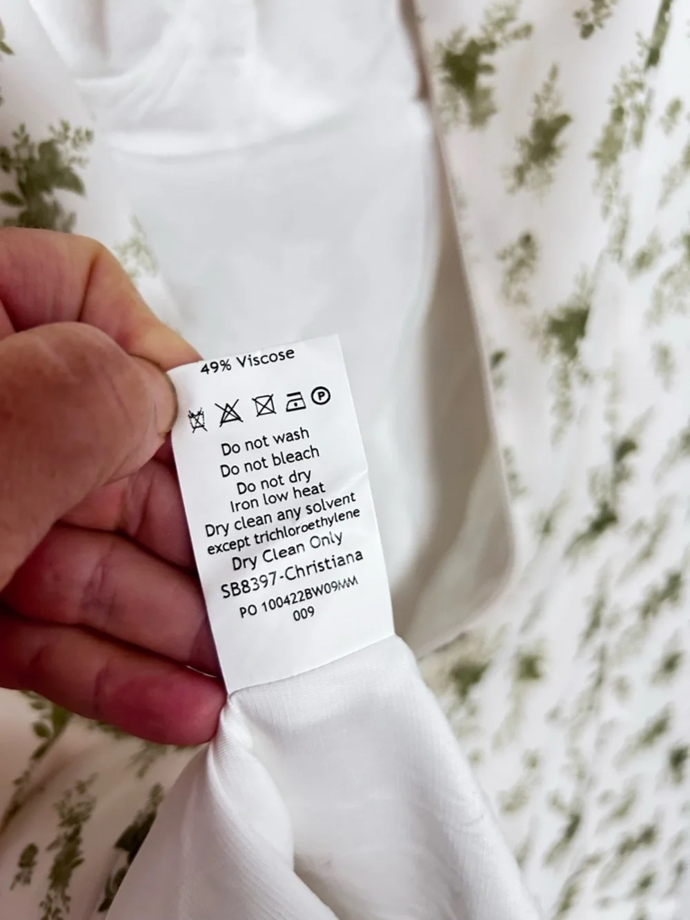 House of CB Christiana Floral Corset Mini Dress White Green Size S MSRP $225 - Picture 9 of 9